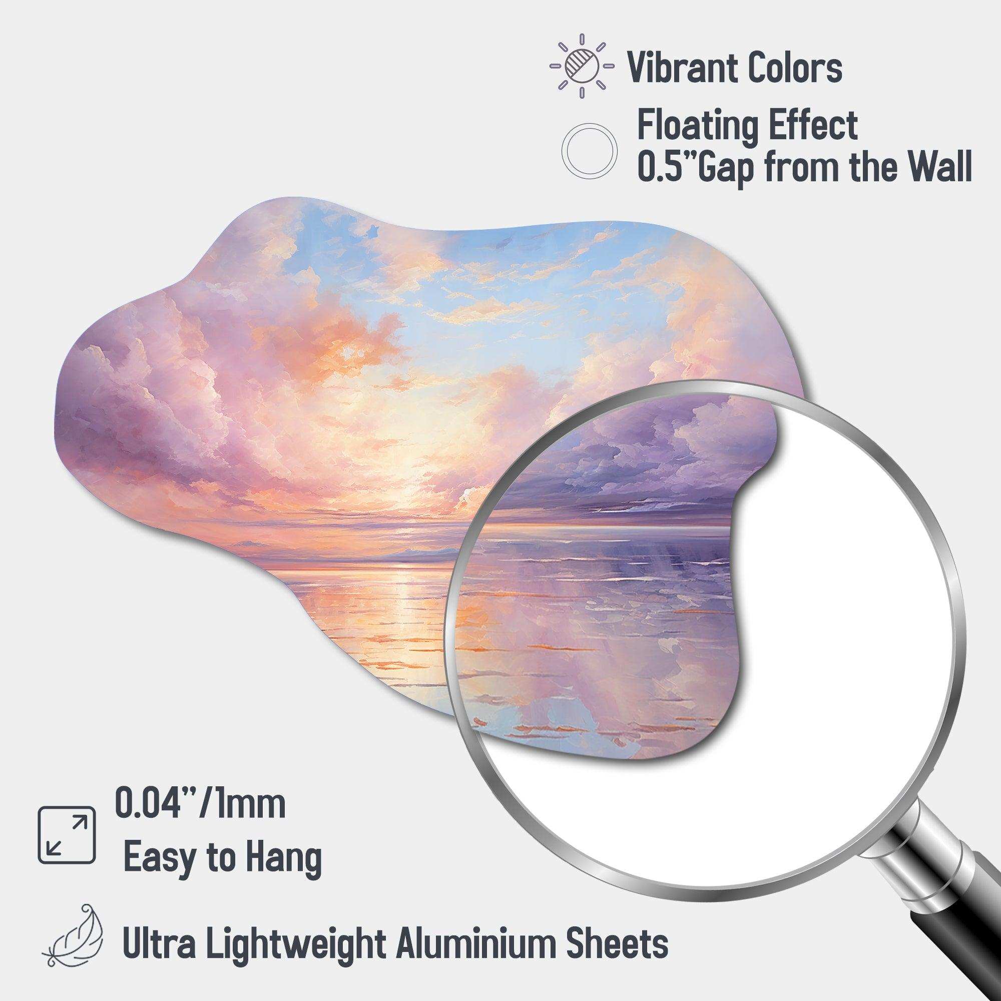 Sunset Cotton Candy Skies II - Asymmetric Metal Wall Art