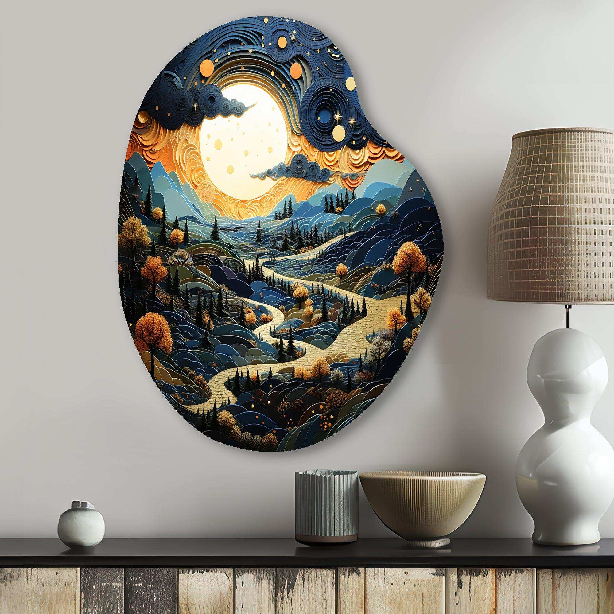 Surrealism Dreamscapes River II - Asymmetric Metal Wall Art