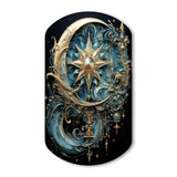 Symbols Crescent Moon And Stars - Asymmetric Metal Wall Art