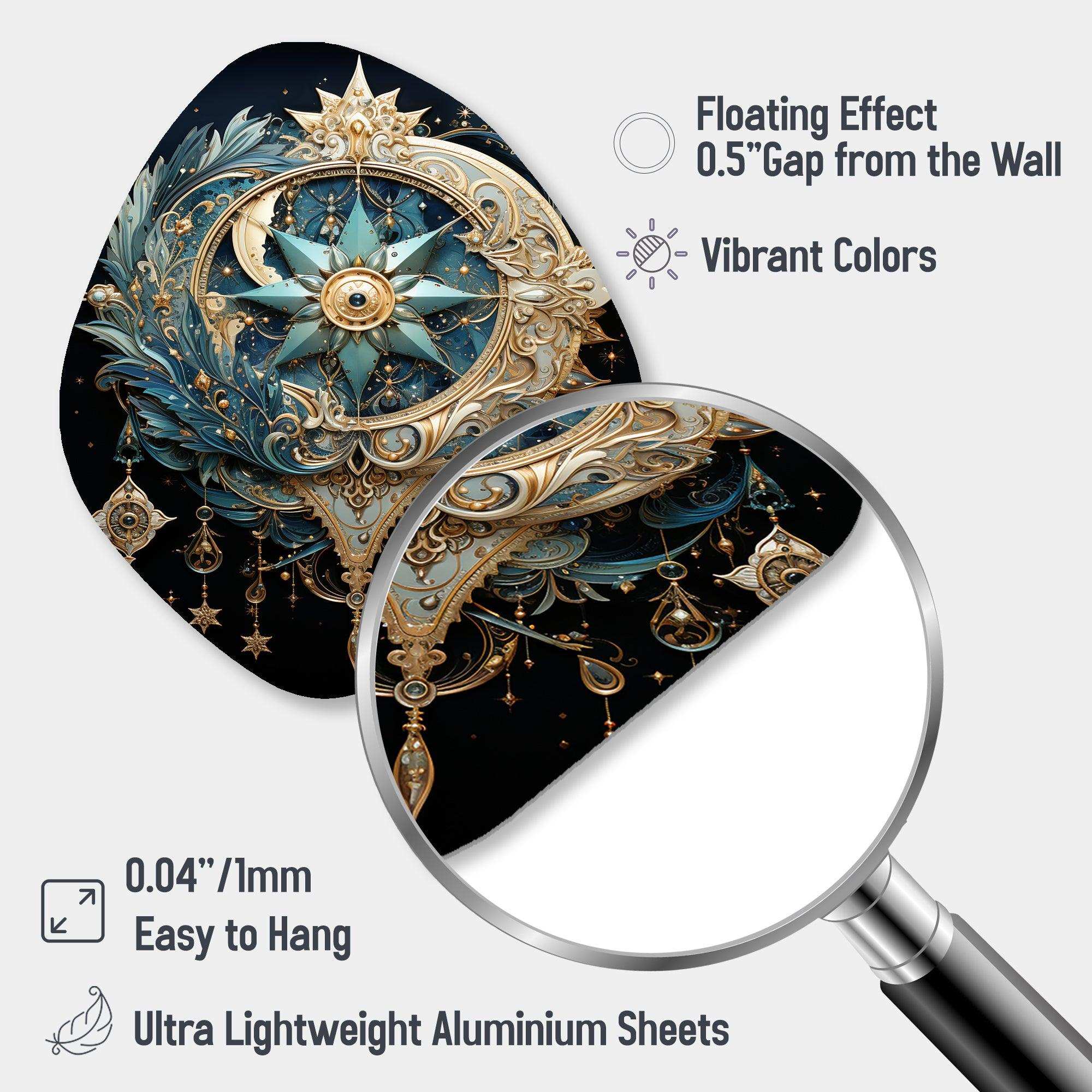 Symbols Crescent Moon And - Asymmetric Metal Wall Art