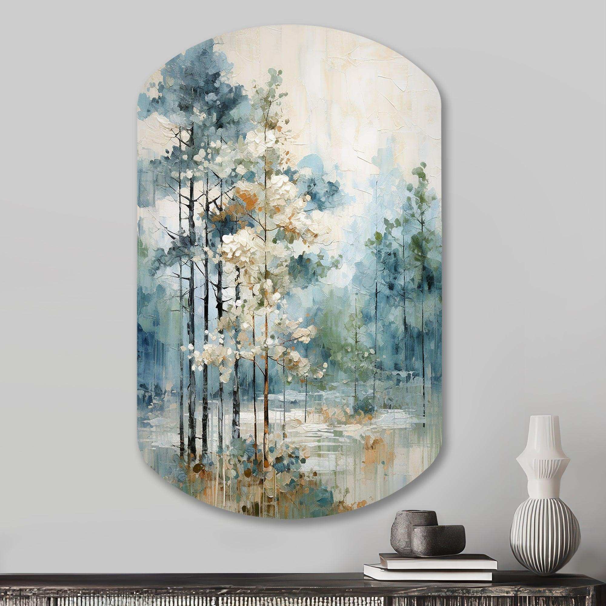 Pine Tree Enchanted Forest II - Asymmetric Metal Wall Art