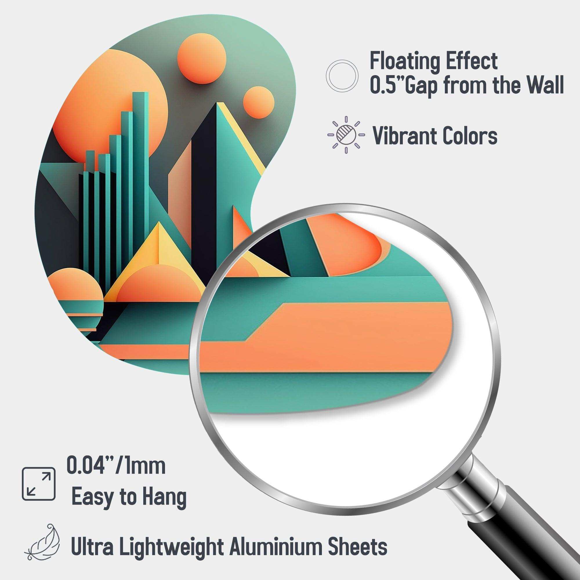Graphic Retro Compositions II - Asymmetric Metal Wall Art