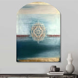 Sacred Geometry In Vintage Color Tones IX - Asymmetric Metal Wall Art