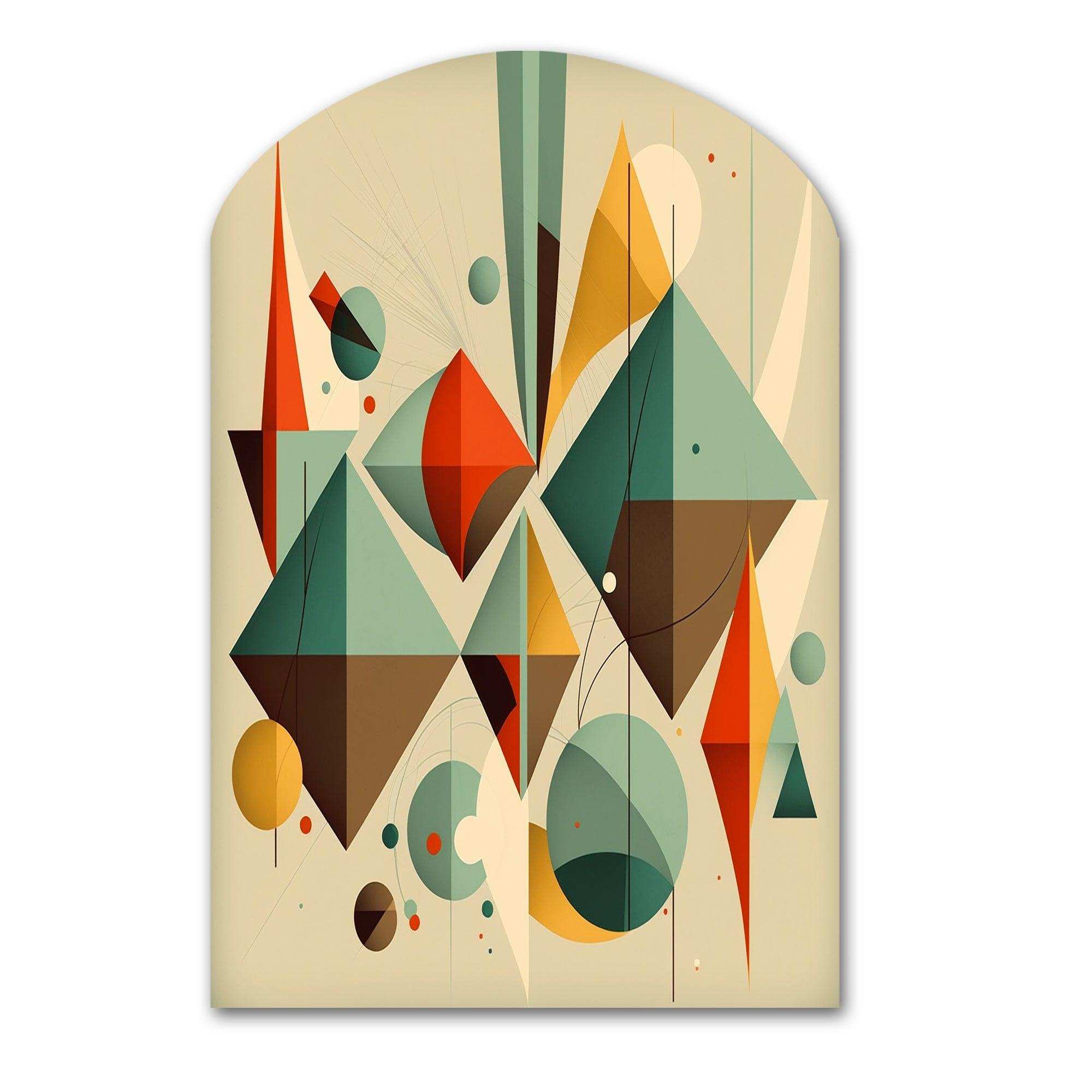 Mid-century Retro Dimensions III - Asymmetric Metal Wall Art