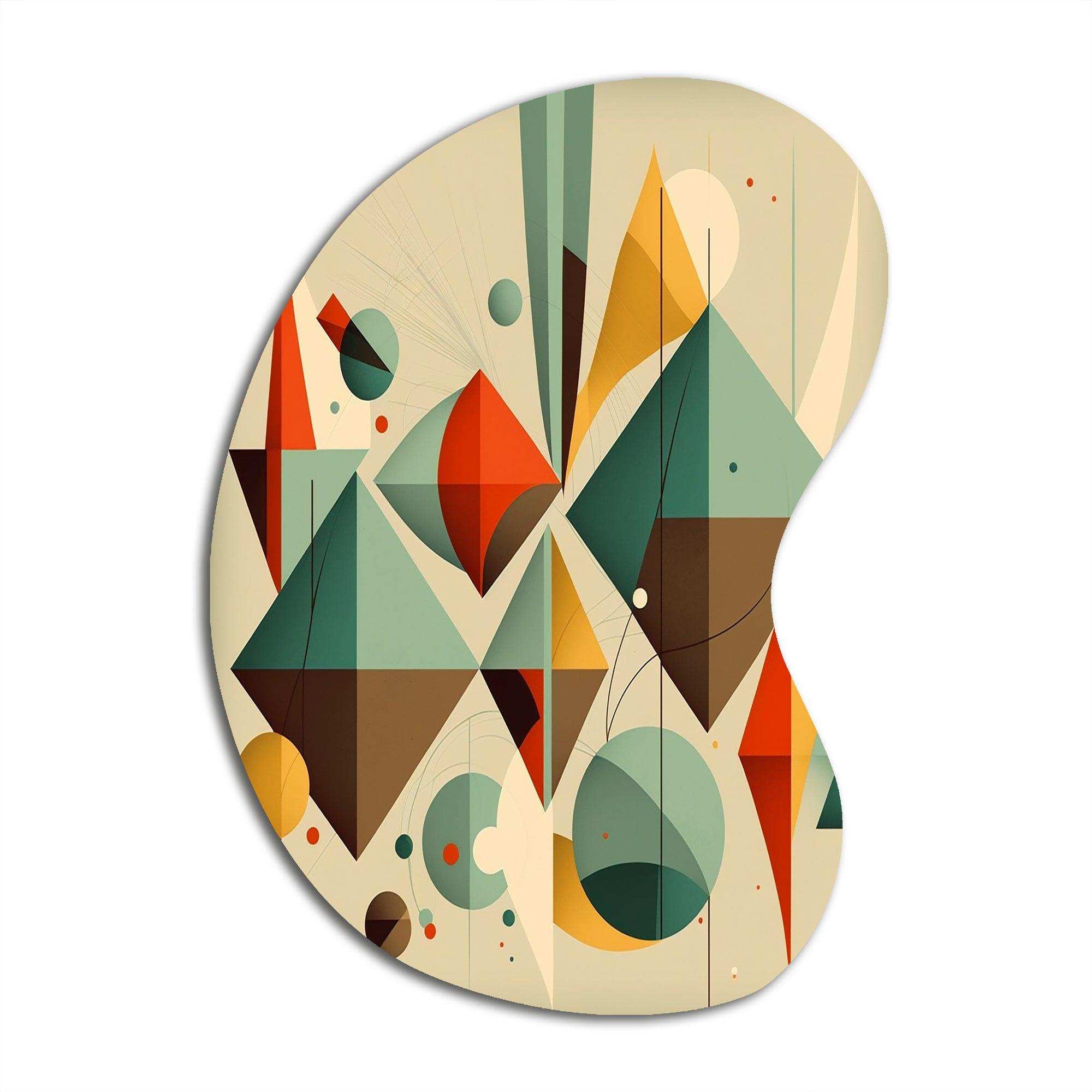 Mid-century Retro Dimensions III - Asymmetric Metal Wall Art