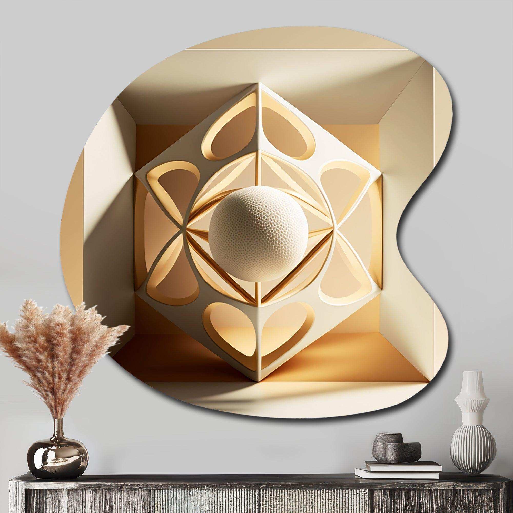 Monochrome Sacred Geometry I - Asymmetric Metal Wall Art