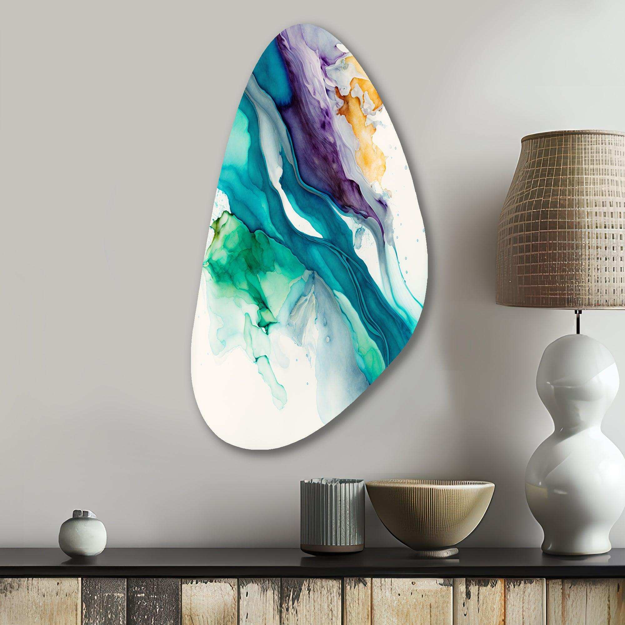 Tropical Turquoise Joyfulness III - Asymmetric Metal Wall Art
