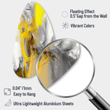 Mustard Yellow And Vivid Gray I - Asymmetric Metal Wall Art