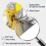 Mustard Yellow And Vivid Gray I - Asymmetric Metal Wall Art