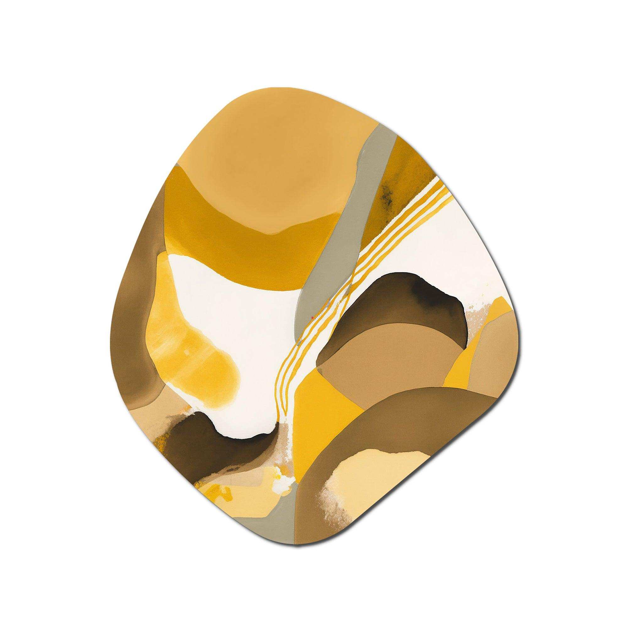 Mustard Yellow Retro II - Asymmetric Metal Wall Art