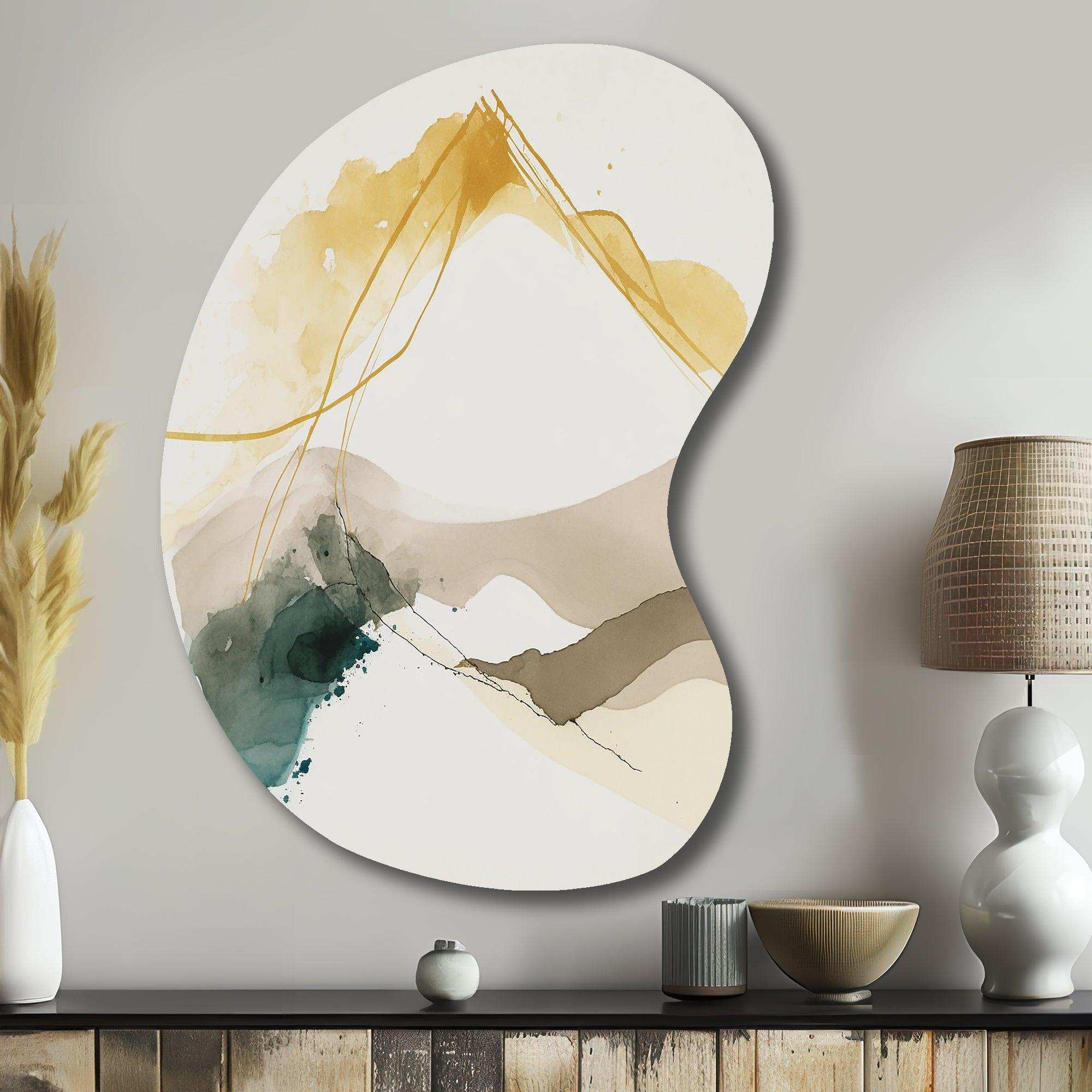 Mustard Yellow Secrets II - Asymmetric Metal Wall Art