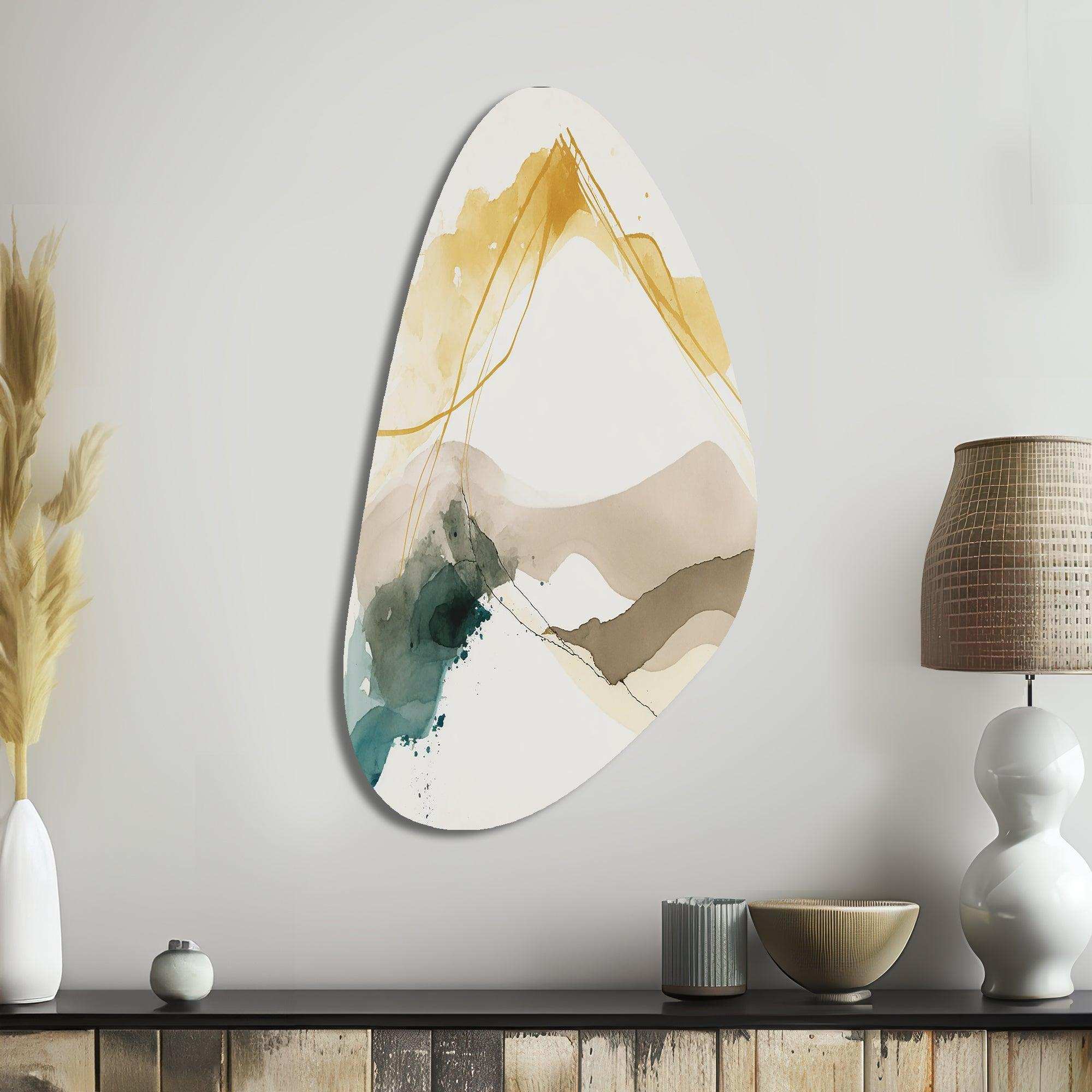 Mustard Yellow Secrets II - Asymmetric Metal Wall Art