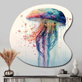 Colorful Deepsea Jellyfish IV - Asymmetric Metal Wall Art