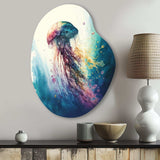 Colorful Deepsea Jellyfish V - Asymmetric Metal Wall Art