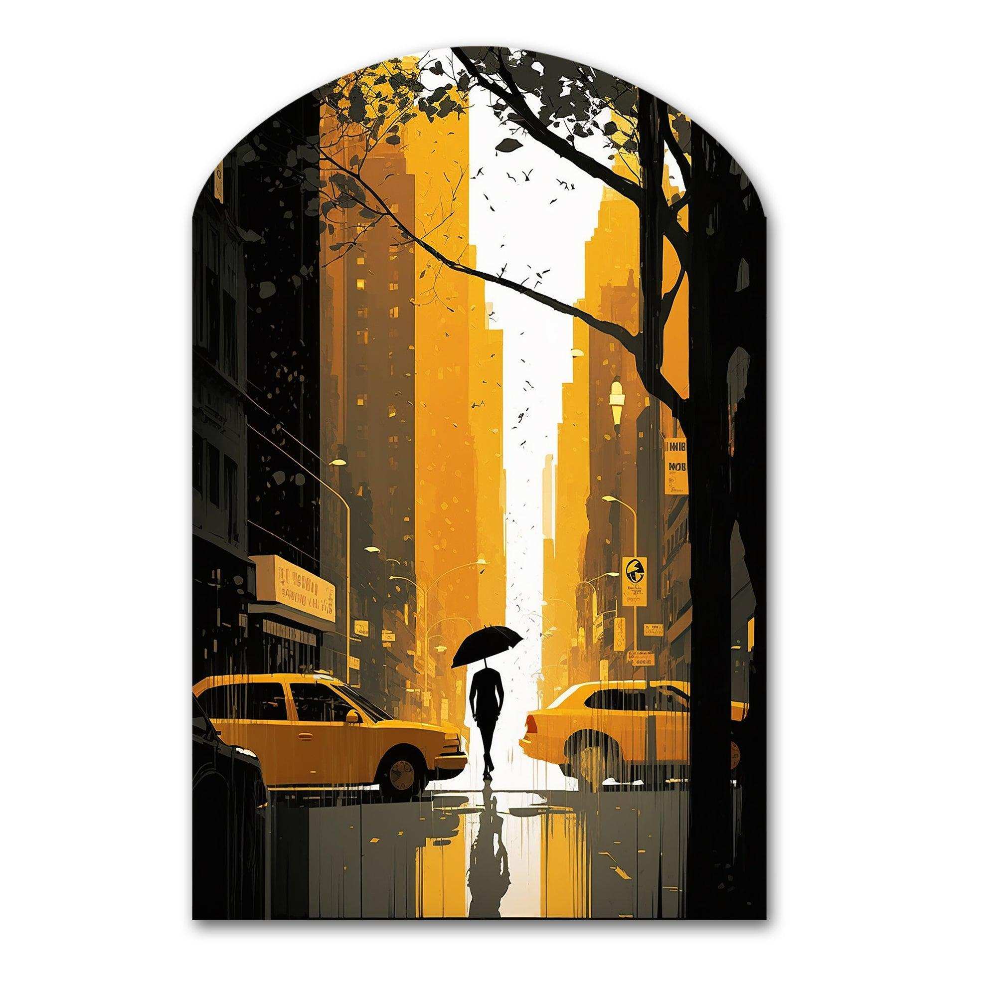 New York Sunshine After The Rain I - Asymmetric Metal Wall Art