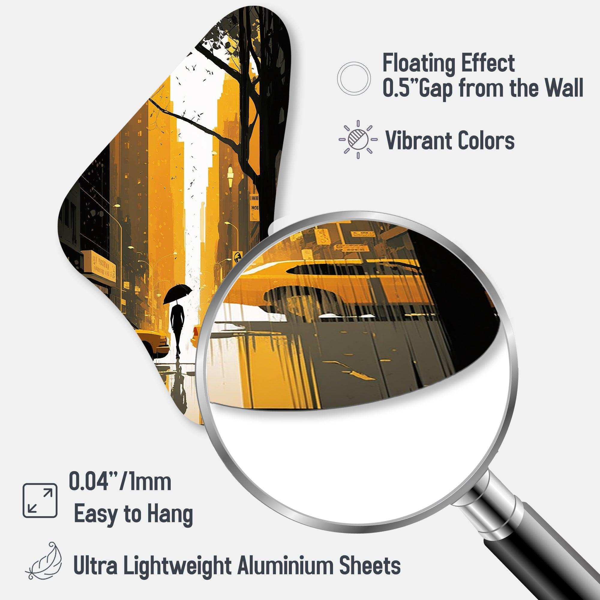 New York Sunshine After The Rain I - Asymmetric Metal Wall Art