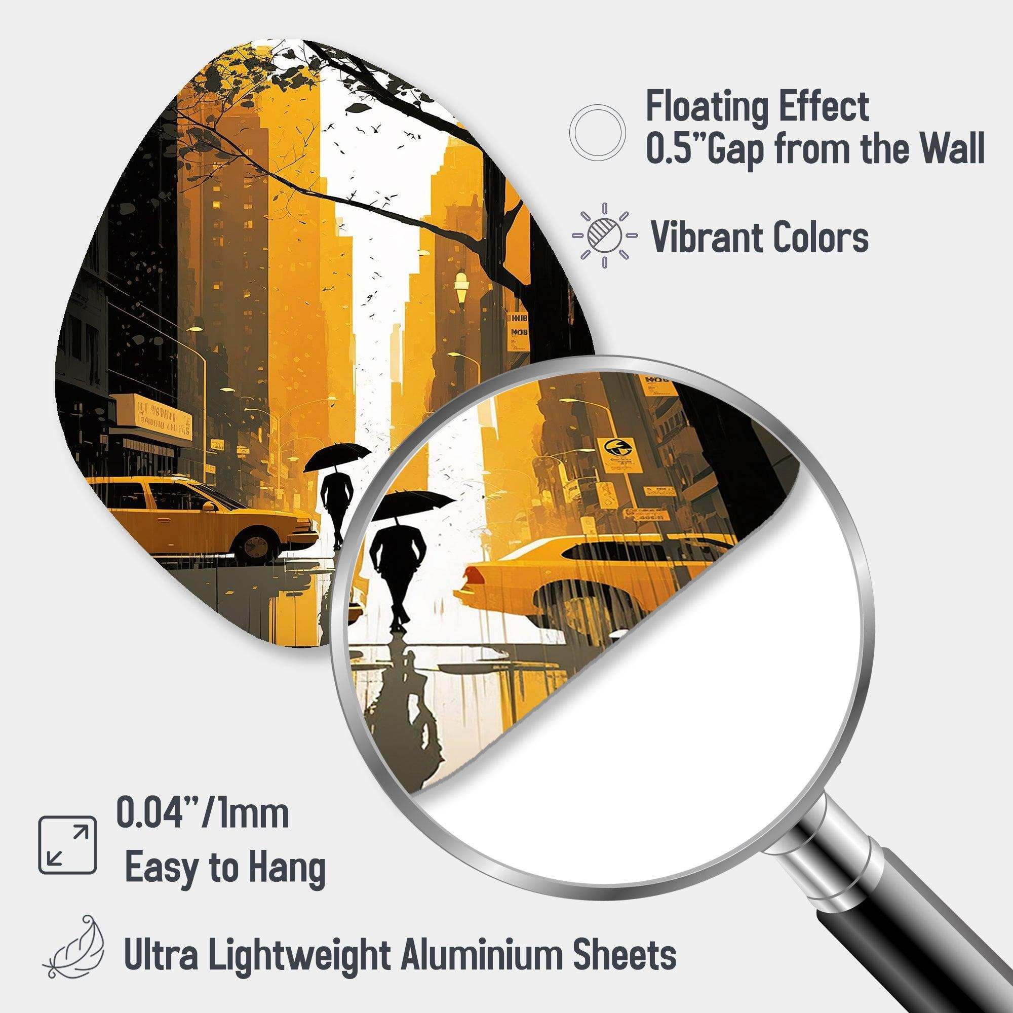 New York Sunshine After The Rain I - Asymmetric Metal Wall Art