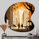 New York Love In Autumn - Asymmetric Metal Wall Art