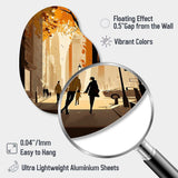 New York Love In Autumn - Asymmetric Metal Wall Art