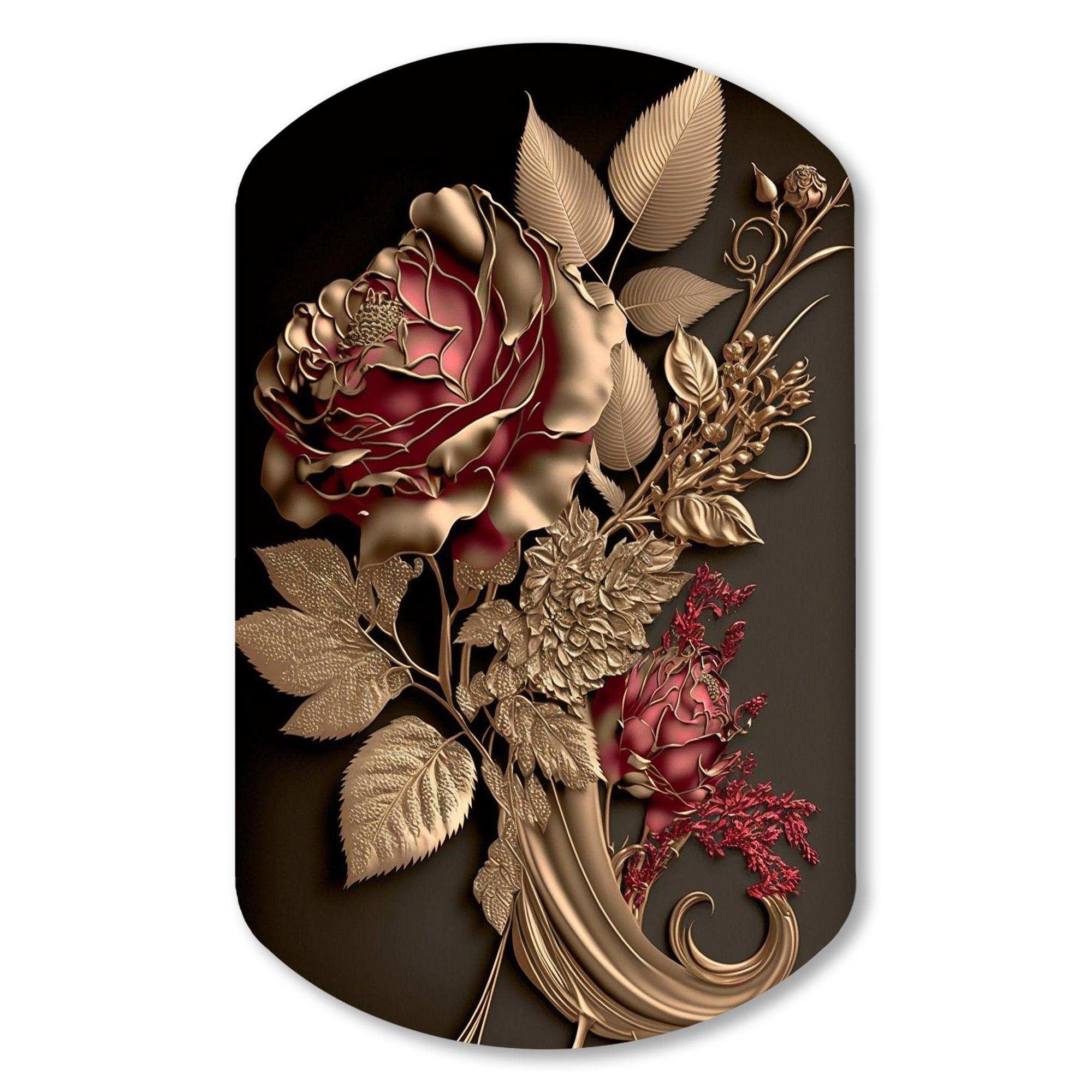 Gilded Rose Vintage Glam I - Asymmetric Metal Wall Art