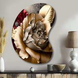 Blossoming Vintage Rose - Asymmetric Metal Wall Art