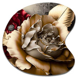 Blossoming Vintage Rose - Asymmetric Metal Wall Art