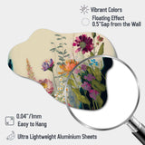 Painted Blossoming Wildflowers I - Asymmetric Metal Wall Art
