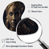 Bohemian Woman Traditional Headdress Vintage Gold I - Asymmetric Metal Wall Art