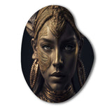 Bohemian Woman Traditional Headdress Vintage Gold I - Asymmetric Metal Wall Art