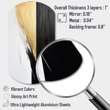 Minimal Joy In Black And Gold IV - Asymmetric Metal Wall Art