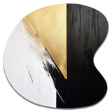 Minimal Joy In Black And Gold IV - Asymmetric Metal Wall Art