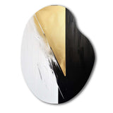 Minimal Joy In Black And Gold IV - Asymmetric Metal Wall Art