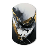 Minimal Joy In Black And Gold X - Asymmetric Metal Wall Art