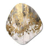 Modern Golden Drip - Asymmetric Metal Wall Art