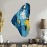 Bliss Of Happiness In Yellow And Blue II - Asymmetric Metal Wall Art