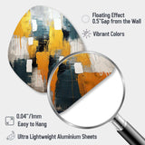 Bliss Of Happiness In Yellow And Blue VI - Asymmetric Metal Wall Art