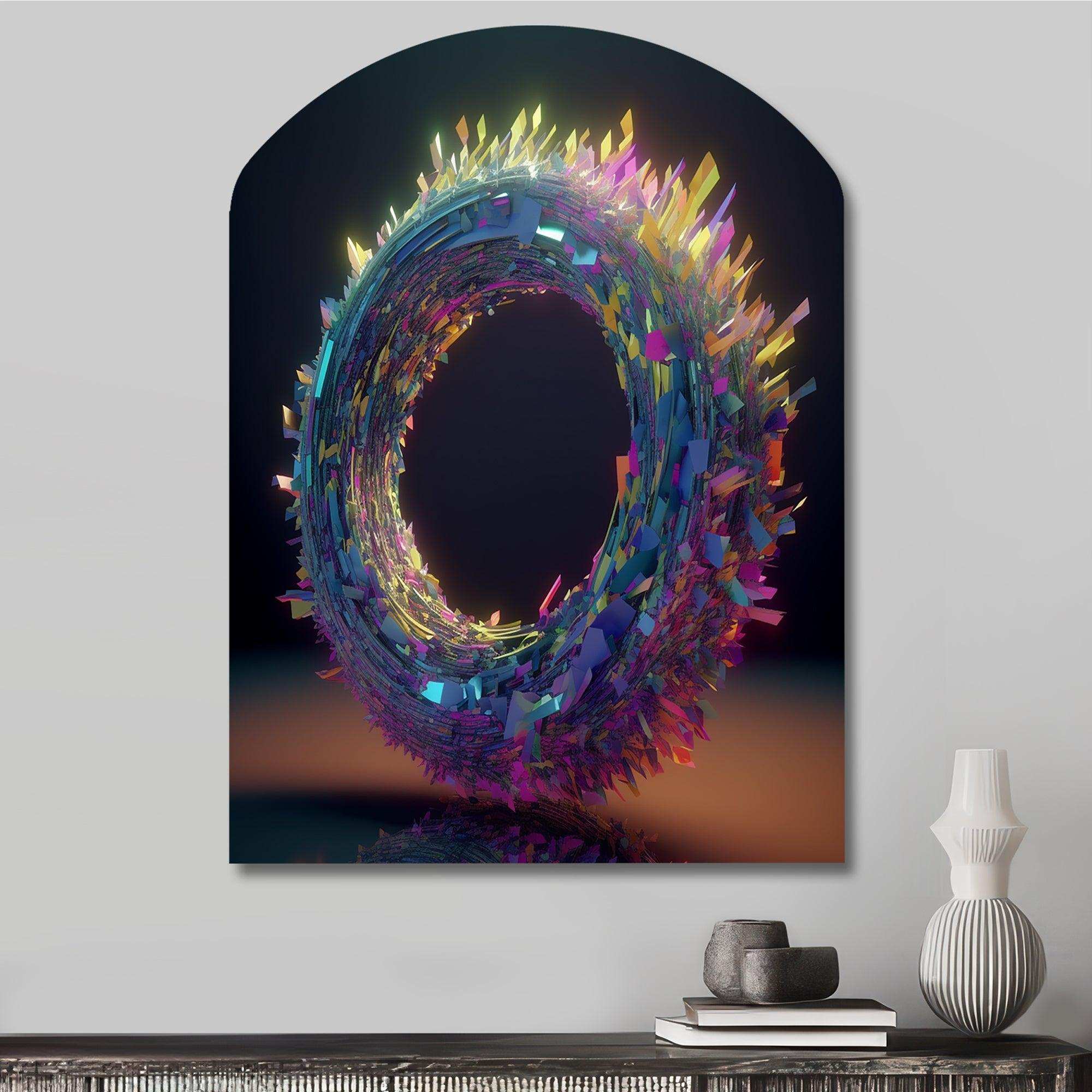 Neon Spirited Eternity - Asymmetric Metal Wall Art