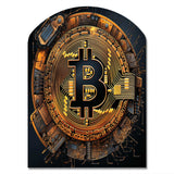 Bitcoin Crypto Seal - Asymmetric Metal Wall Art