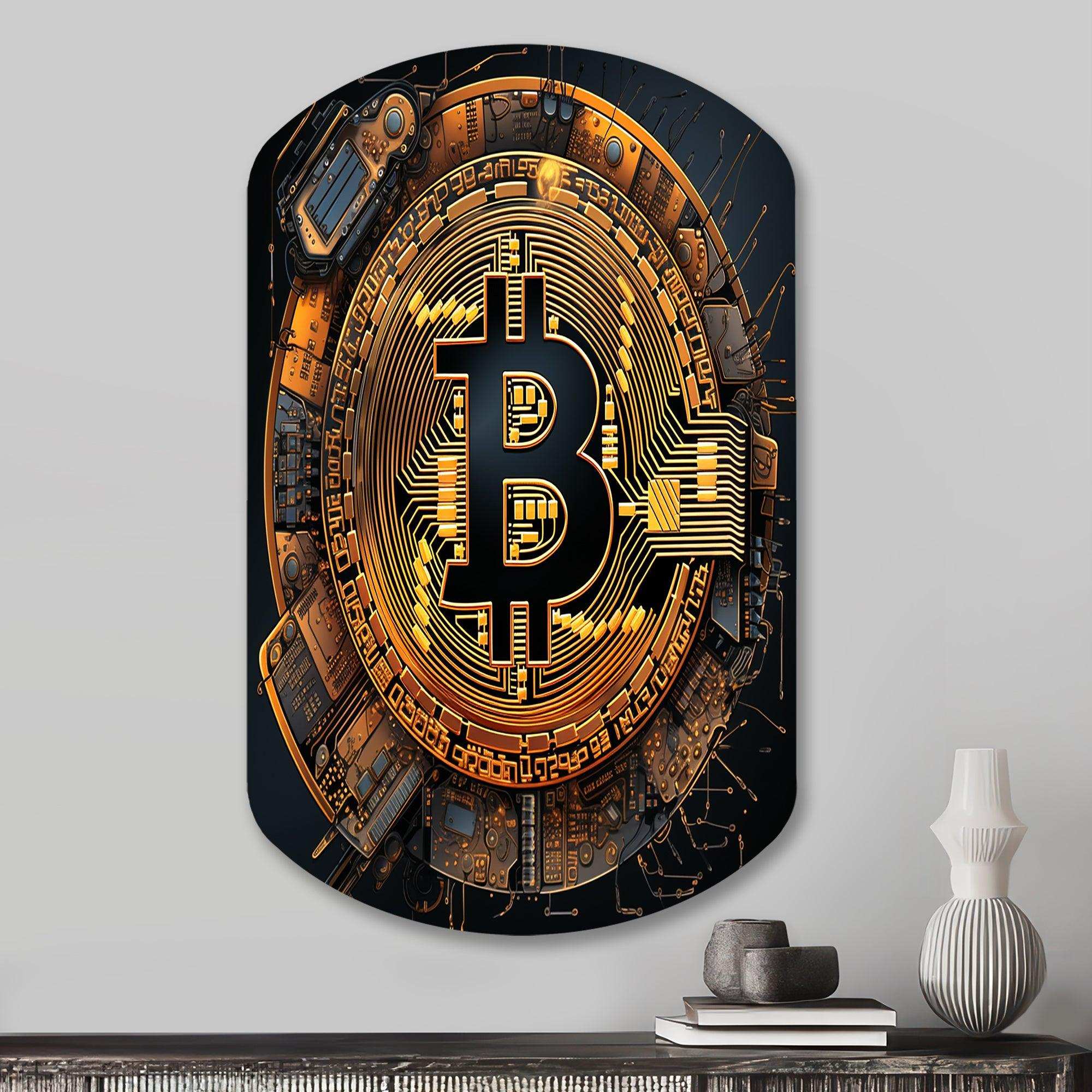 Bitcoin Crypto Seal - Asymmetric Metal Wall Art