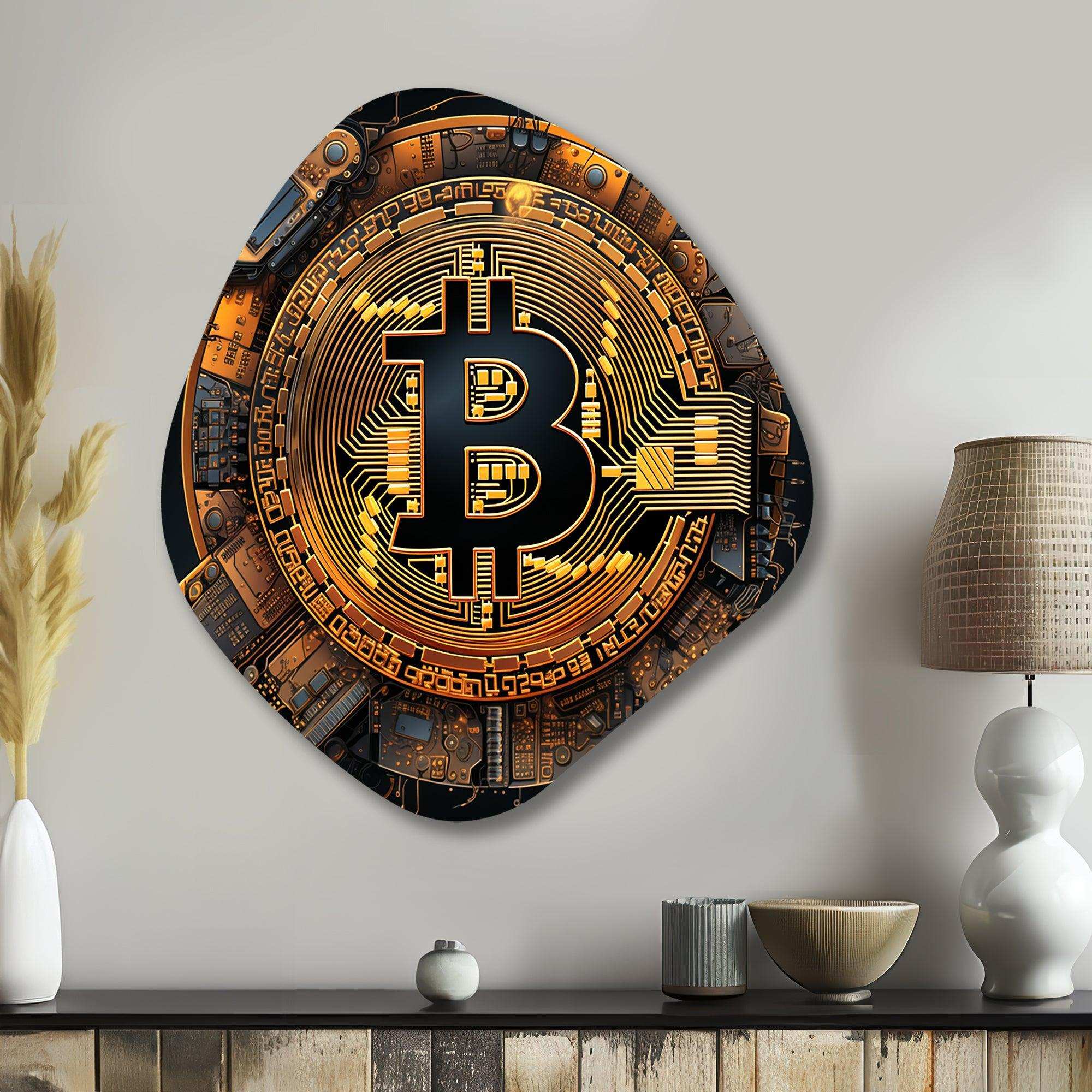 Bitcoin Crypto Seal - Asymmetric Metal Wall Art