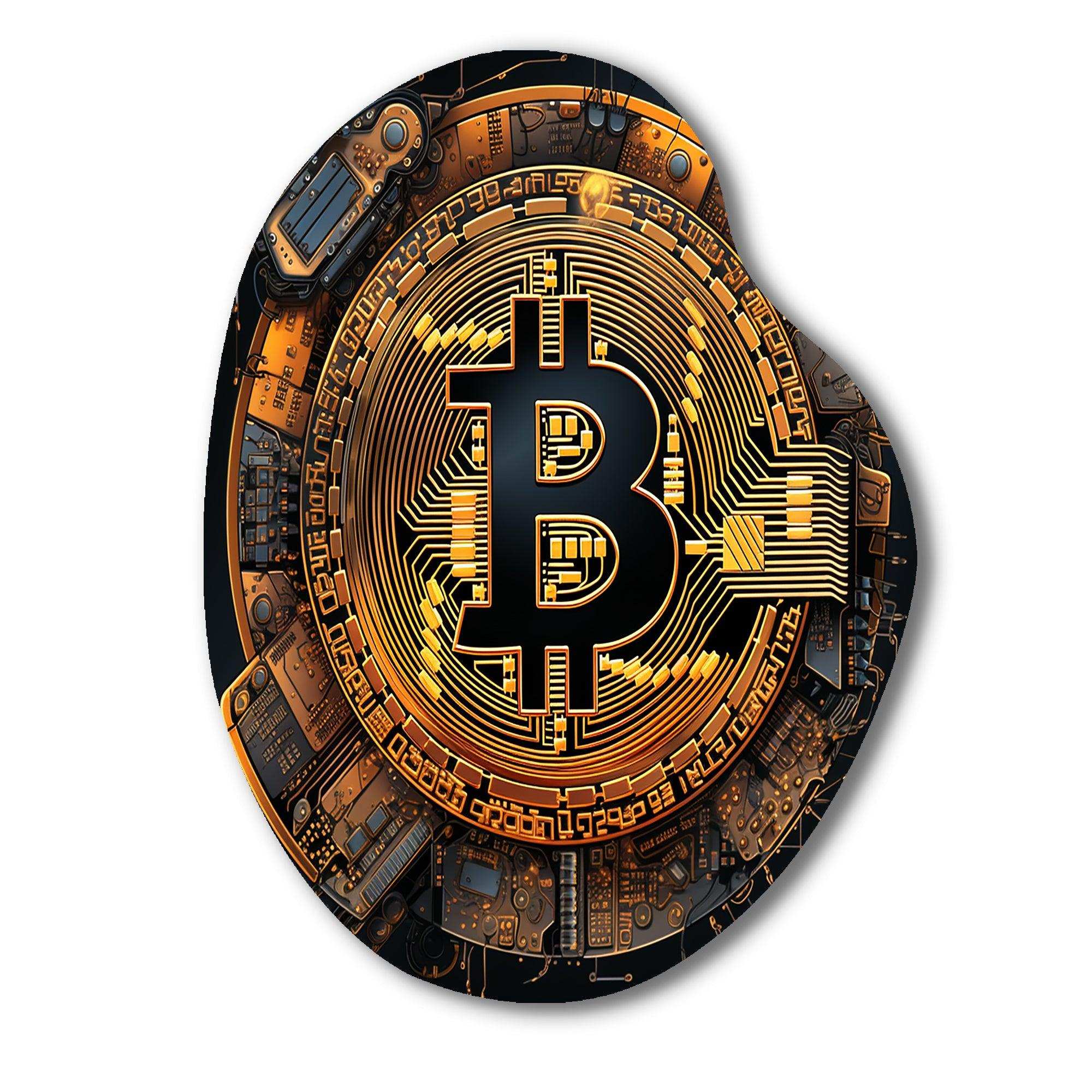 Bitcoin Crypto Seal - Asymmetric Metal Wall Art