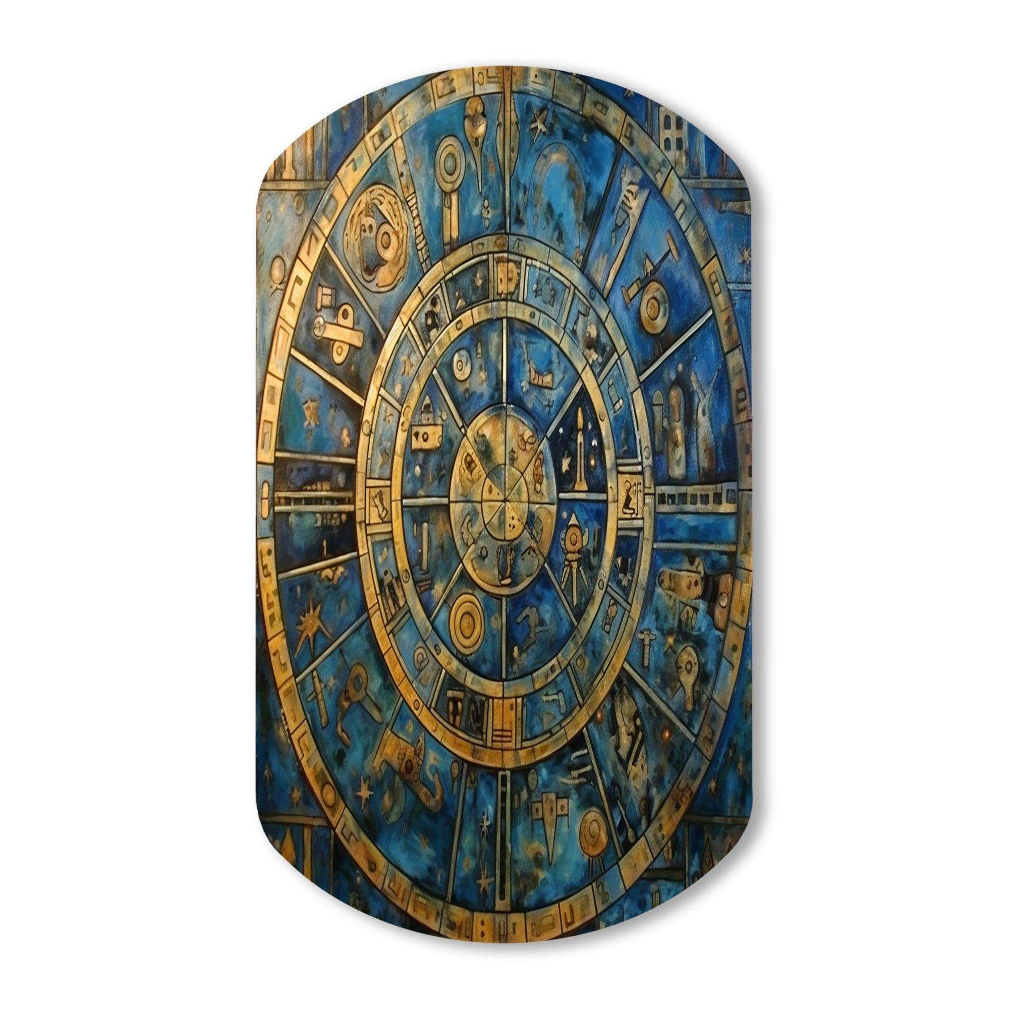 The Great Mystery Vintage Mandala Illustration - Asymmetric Metal Wall Art