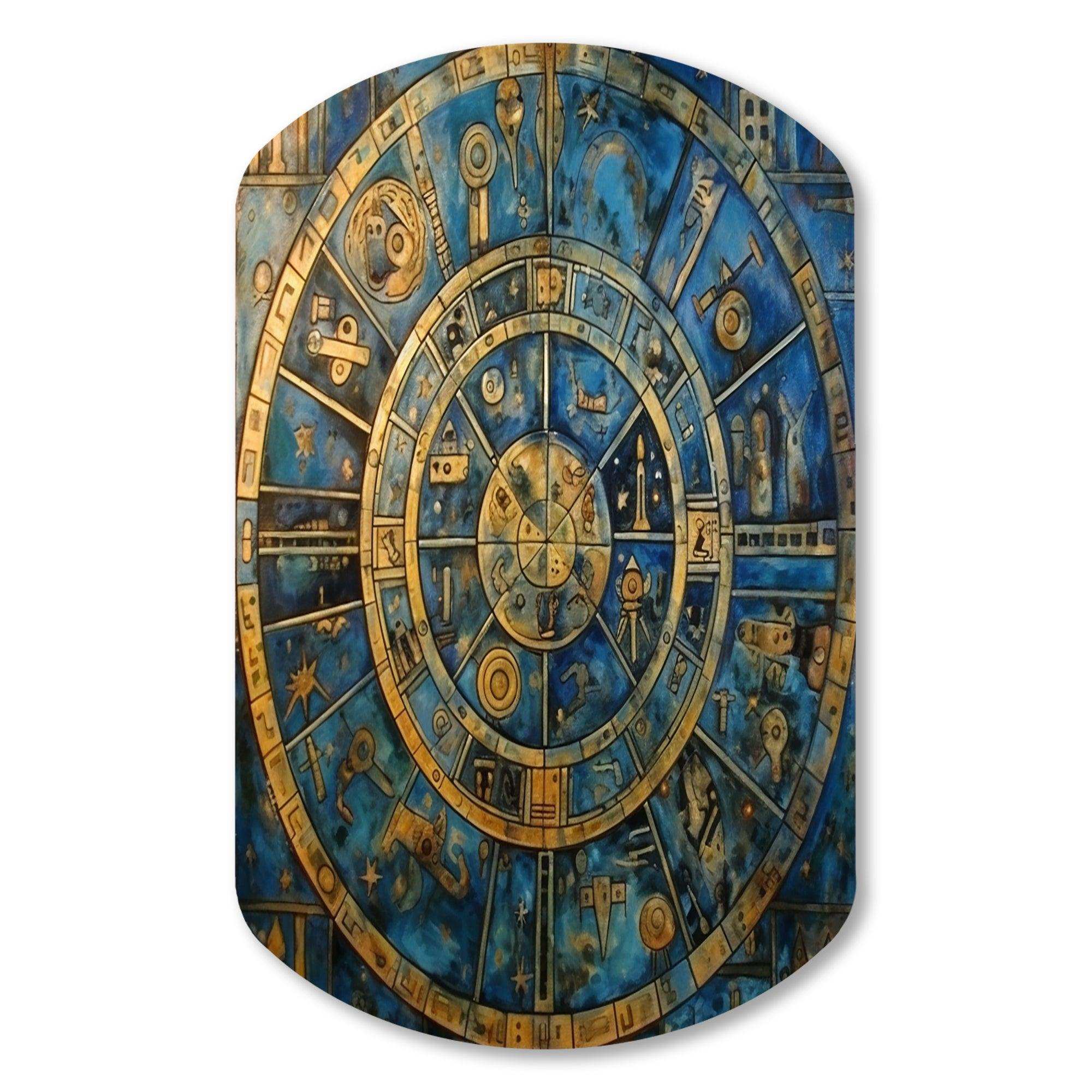 The Great Mystery Vintage Mandala Illustration - Asymmetric Metal Wall Art