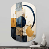 Organic Simplicity Minimal Geometry Navy Blue II - Asymmetric Metal Wall Art