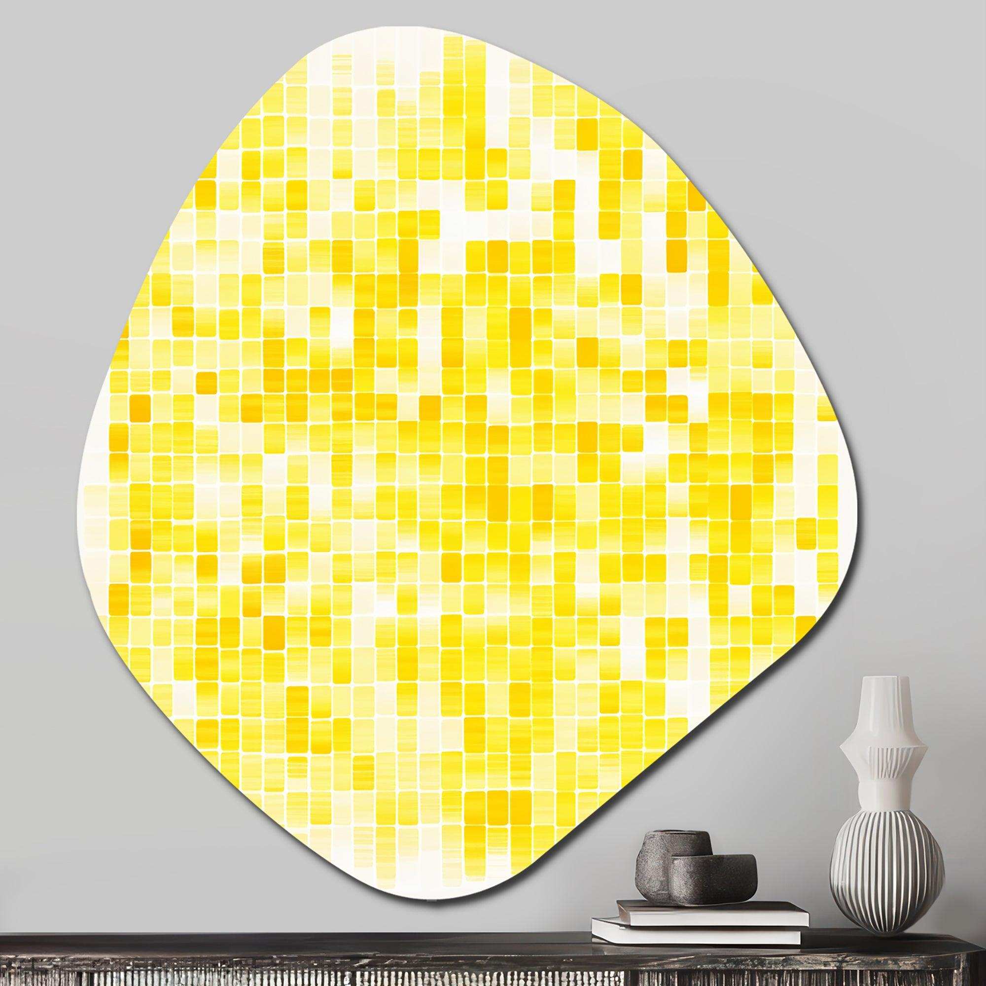 Sunshine Philosophy of Life Minimal Yellow I - Asymmetric Metal Wall Art