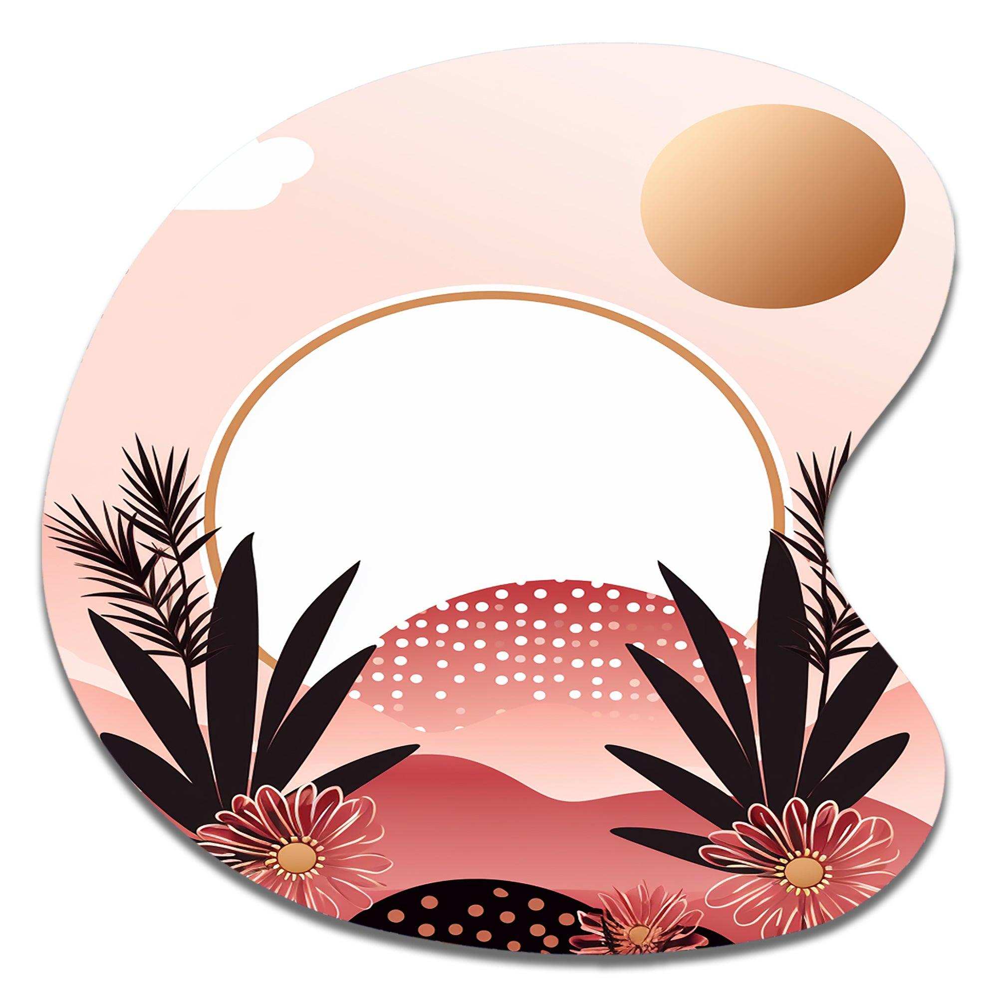 Boho Dreams Abstract Landscape In Vintage Pink I - Asymmetric Metal Wall Art