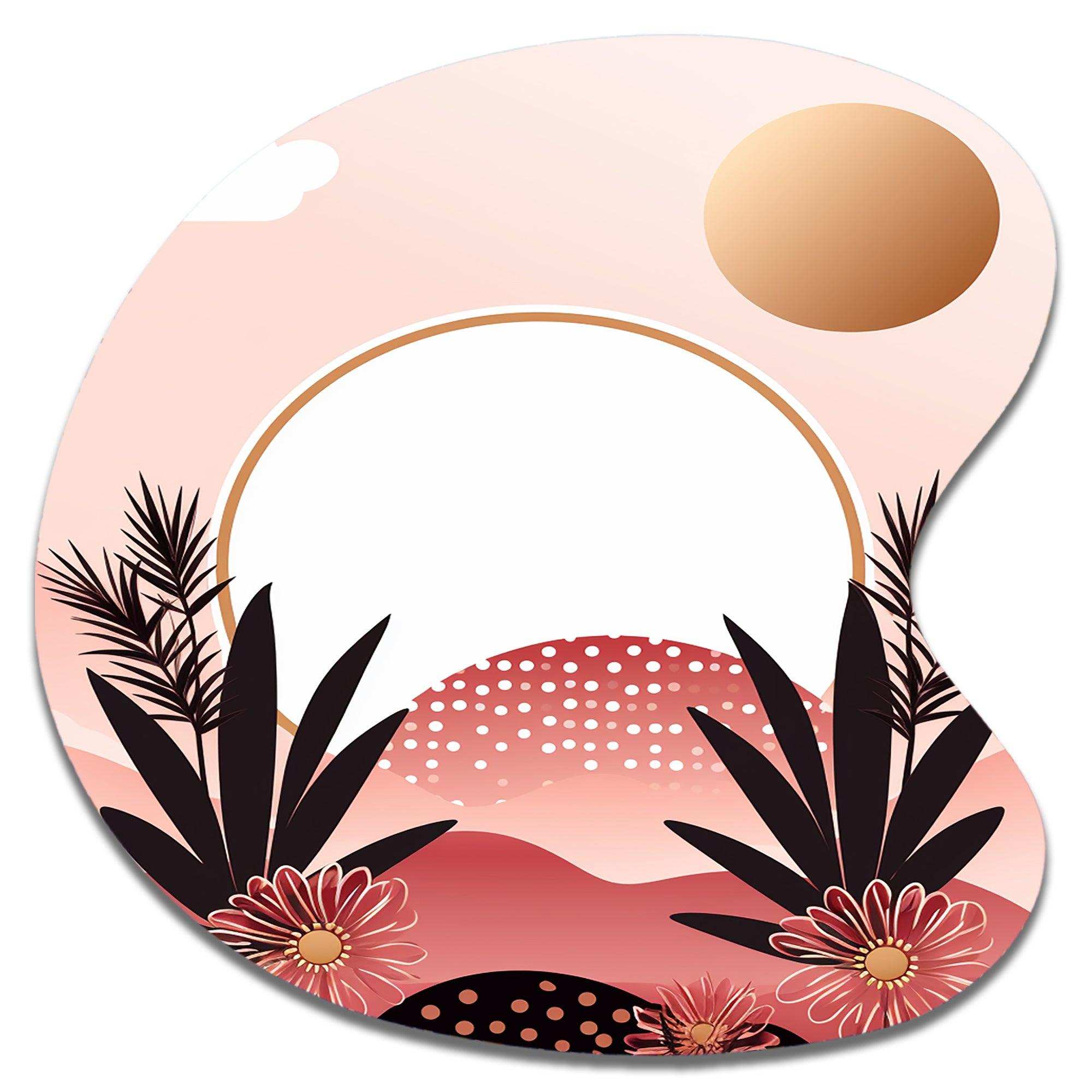 Boho Dreams Abstract Landscape In Vintage Pink I - Asymmetric Metal Wall Art