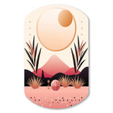 Boho Dreams Abstract Landscape In Vintage Pink III - Asymmetric Metal Wall Art