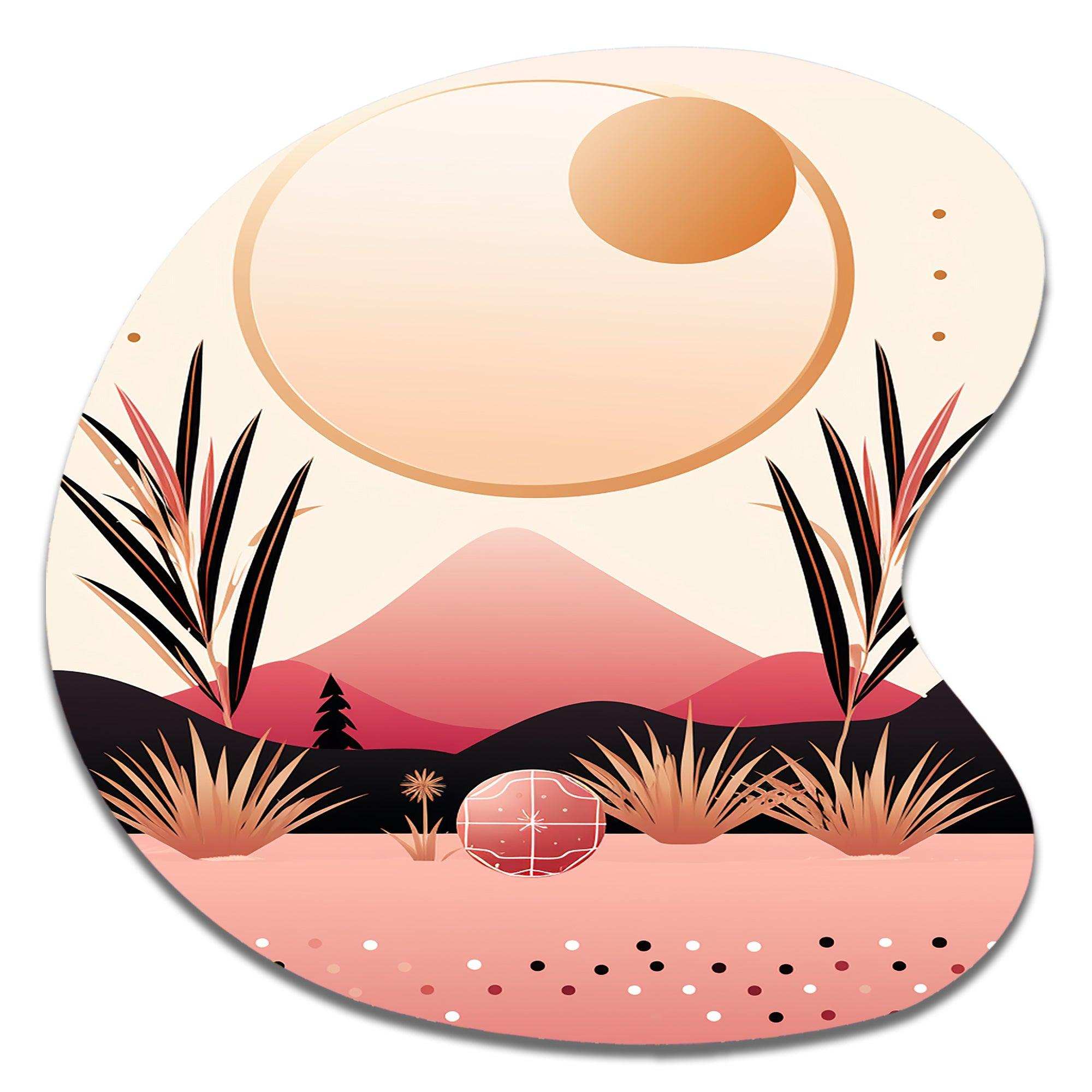 Boho Dreams Abstract Landscape In Vintage Pink III - Asymmetric Metal Wall Art