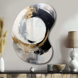 New Balance Dreams Abstract Gold And Black I - Asymmetric Metal Wall Art